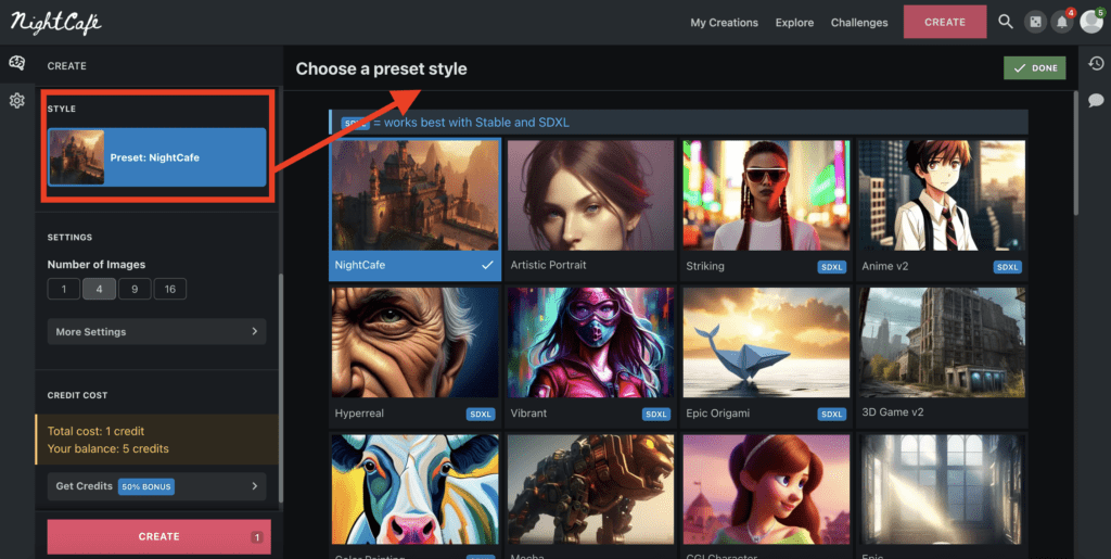 NightCafe Review & Tutorial: Is It Worth It in 2024? 20 Select a Style in nightcafe
