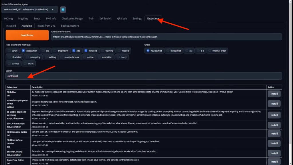 How to Add Hidden Text and Messages in AI Images (Guide) 13 install controlnet