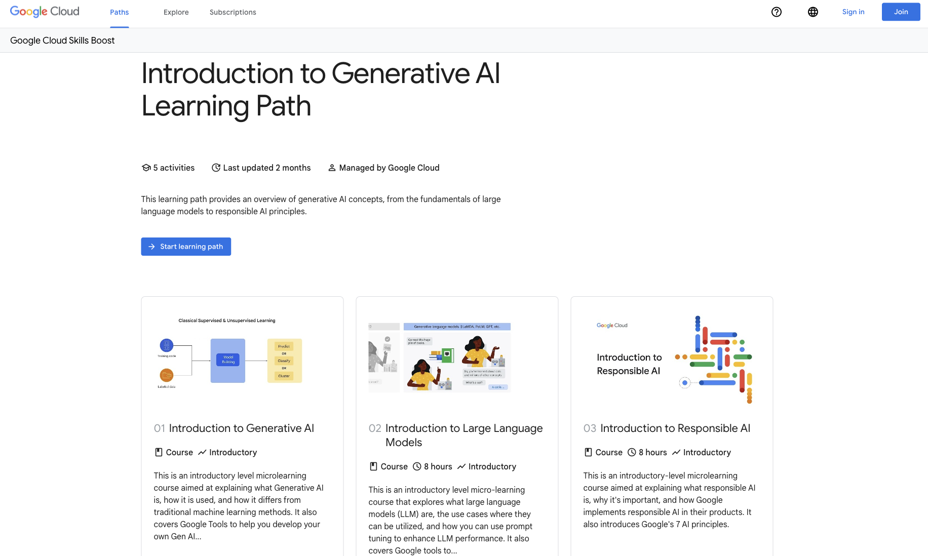 10 Best Free AI Courses to Take Right Now (2024) 2 Introduction to Generative AI Learning Path