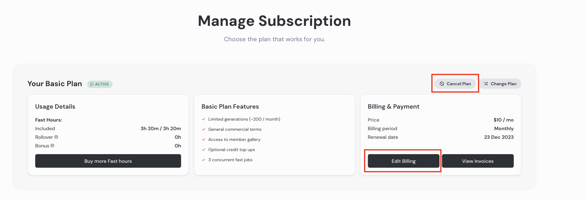 How to Cancel Your Midjourney Subscription (Simple Steps) 5 Click edit billing or cancel plan in Midjourney
