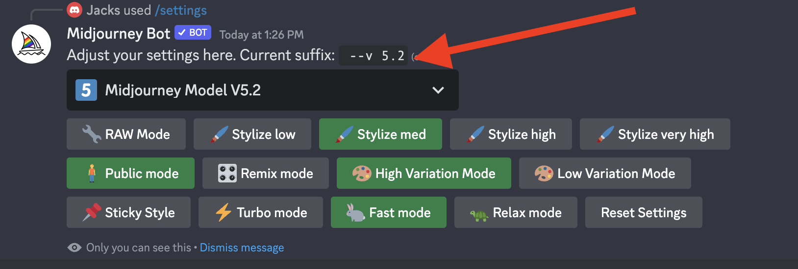 Easiest Way to Enable Midjourney V5 (Tutorial) 6 change current version of Midjourney to V5