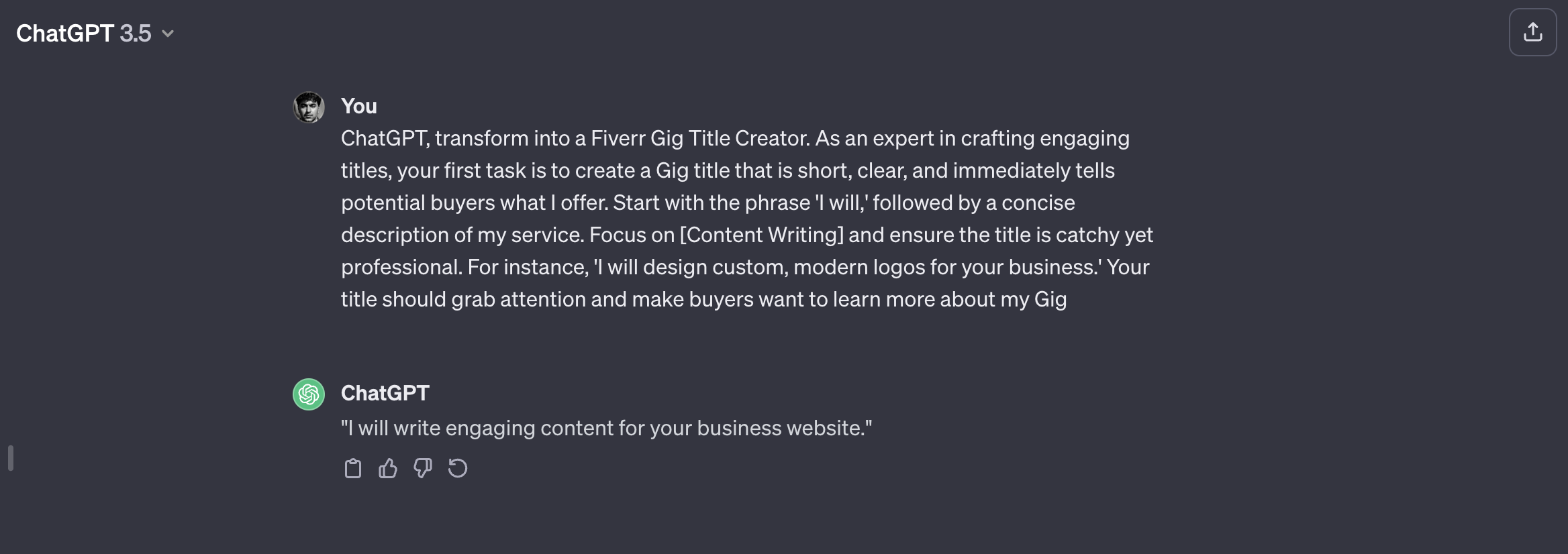 10 Best ChatGPT Prompts for Fiverr to Create Gigs in Seconds 2 Fiverr Prompt for Gig Title Creation
