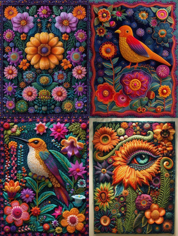 10 Best Midjourney Prompts for Wall Art 4 Harmony of Nature, Huichol art style wall art