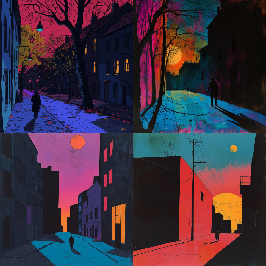 10 Best Midjourney Prompts for Wall Art 7 stark colorful and vibrant illustration in the style of Joost Swarte