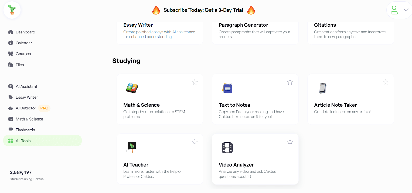 What is Caktus AI Writer (Tutorial + Review) 5 Caktus AI's study tools