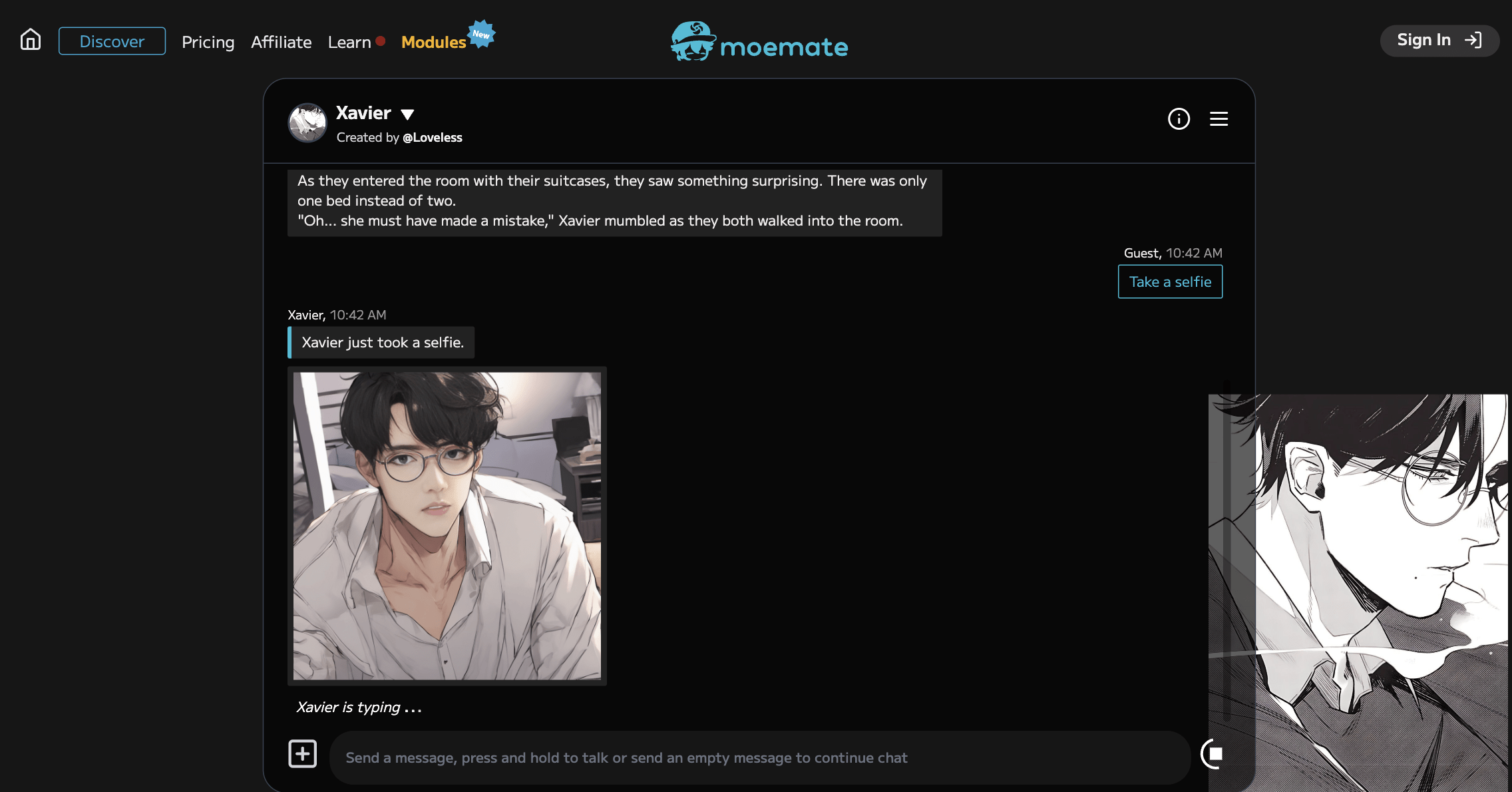6 Best AI Tools to Chat with Anime Characters 10 Moemate AI anime character to take a selfie