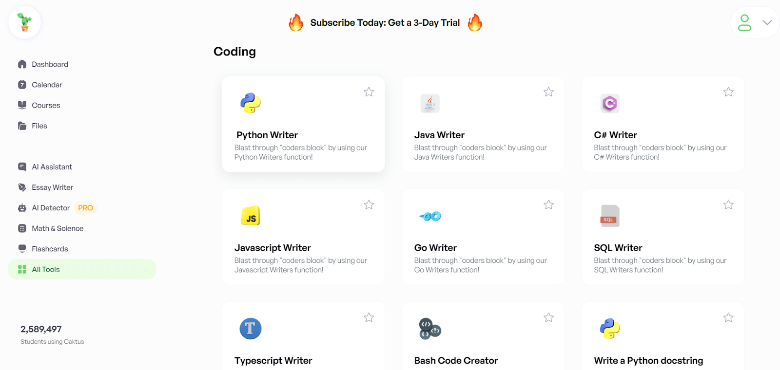 What is Caktus AI Writer (Tutorial + Review) 4 Caktus AI has tools like a Java writer