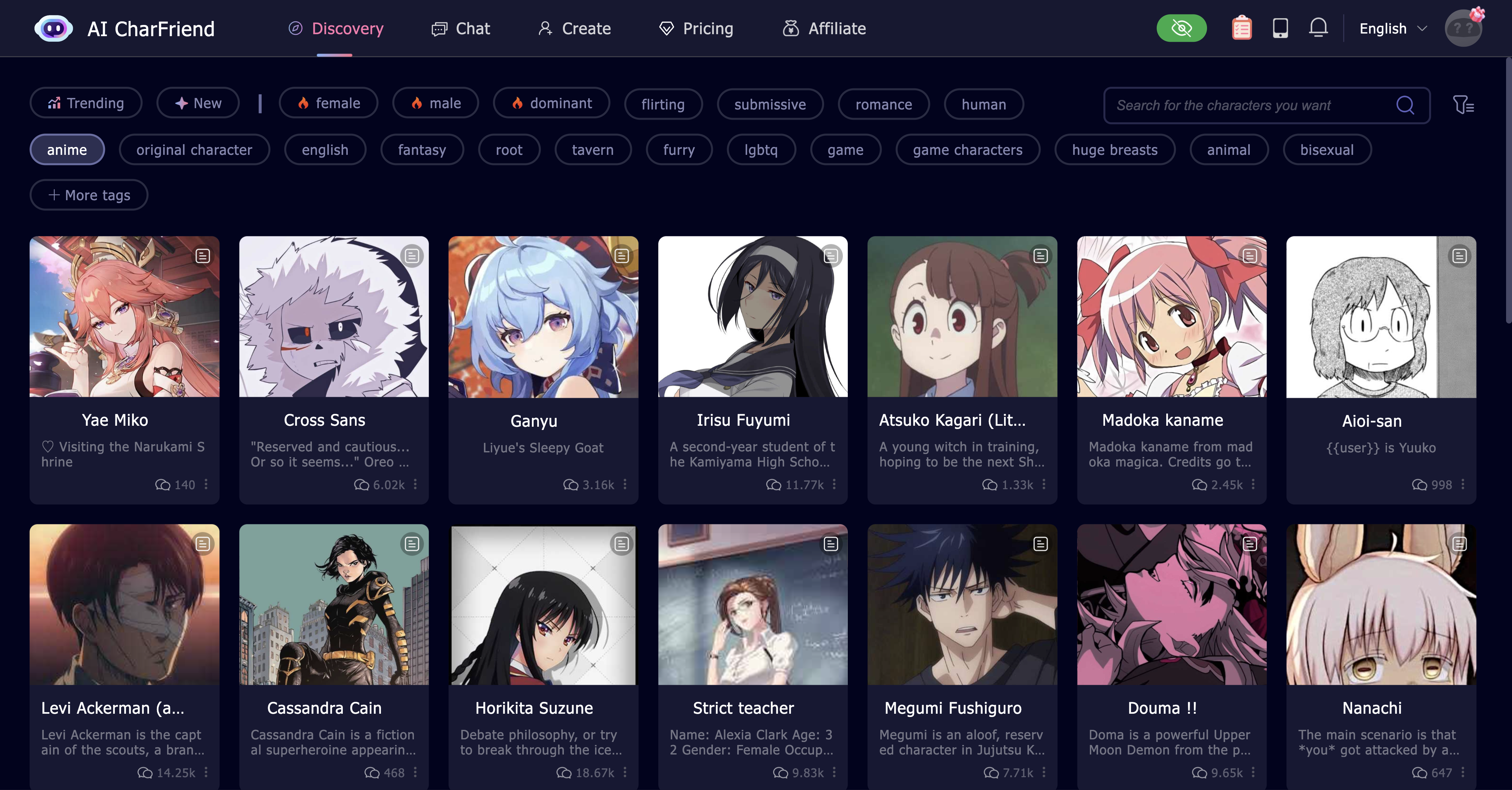 6 Best AI Tools to Chat with Anime Characters 14 charfriend