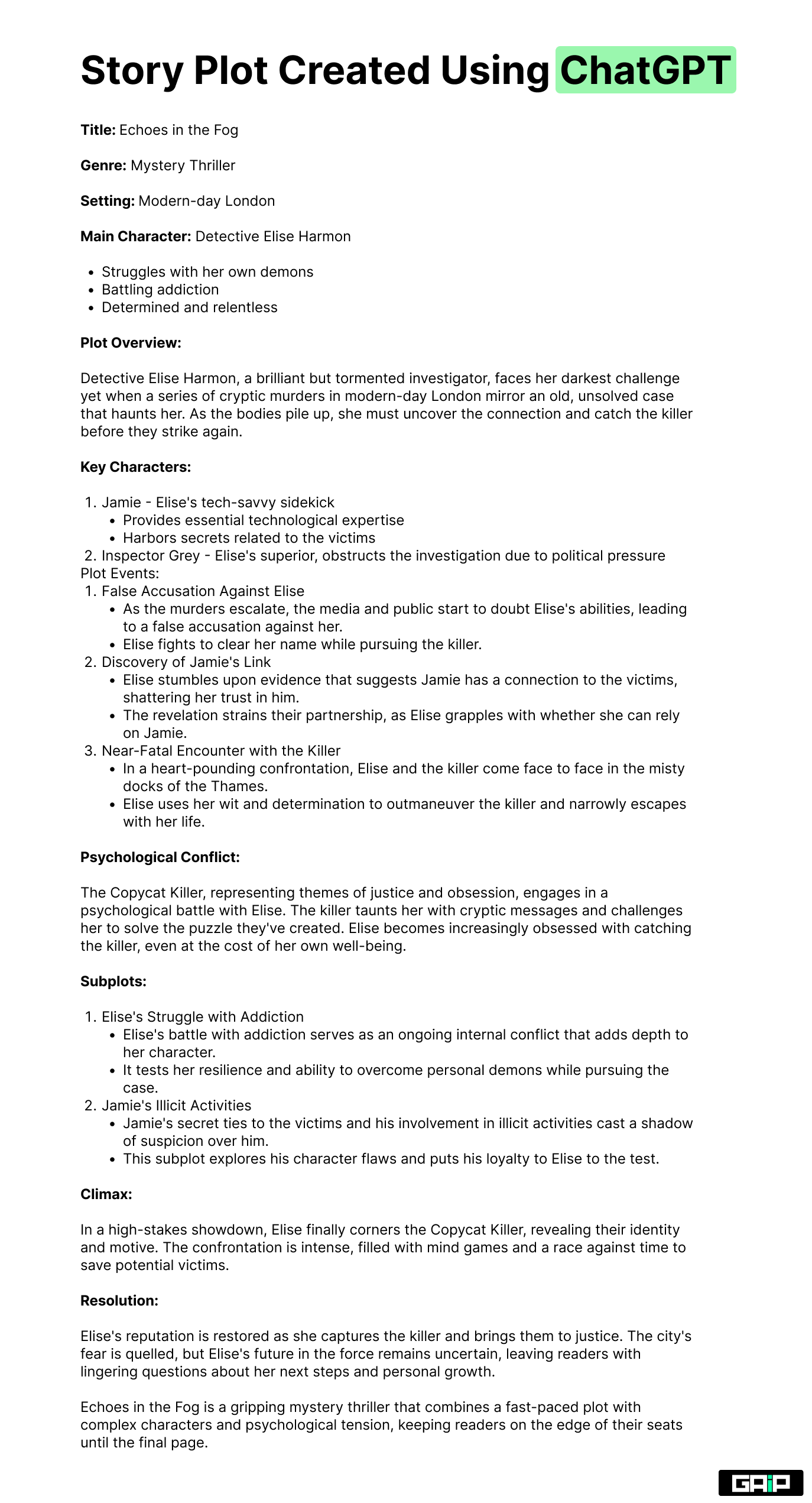 20 Best ChatGPT Prompts for Book Writing 4 chatgpt book writing prompt result of a subplot created