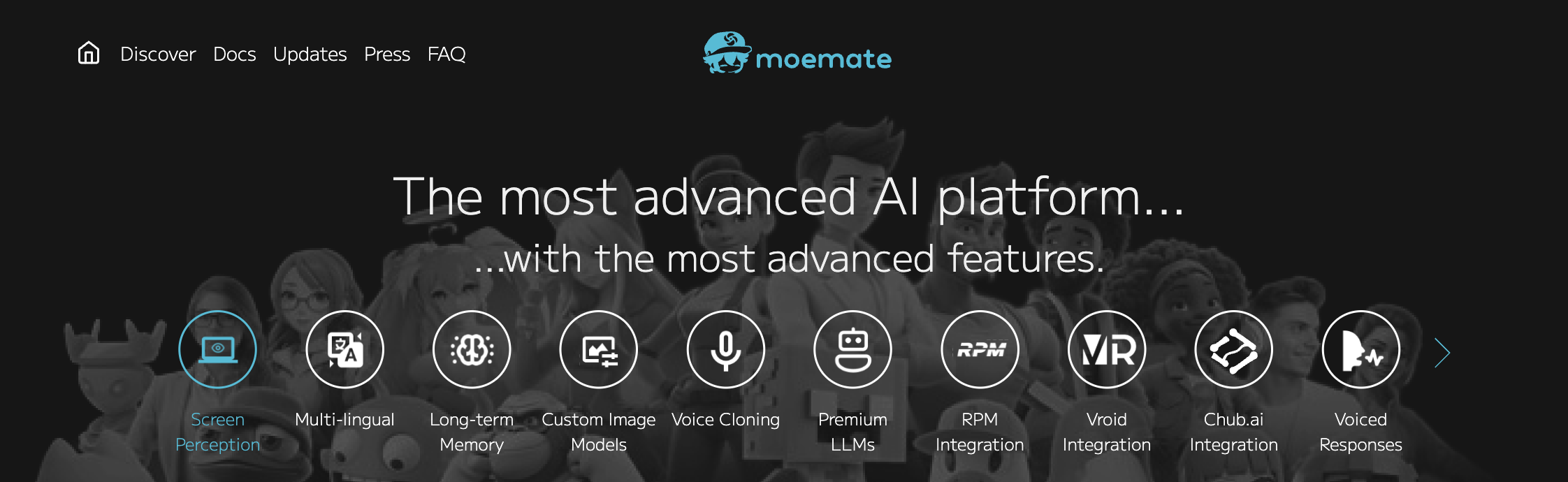6 Best AI Tools to Chat with Anime Characters 13 moemate features