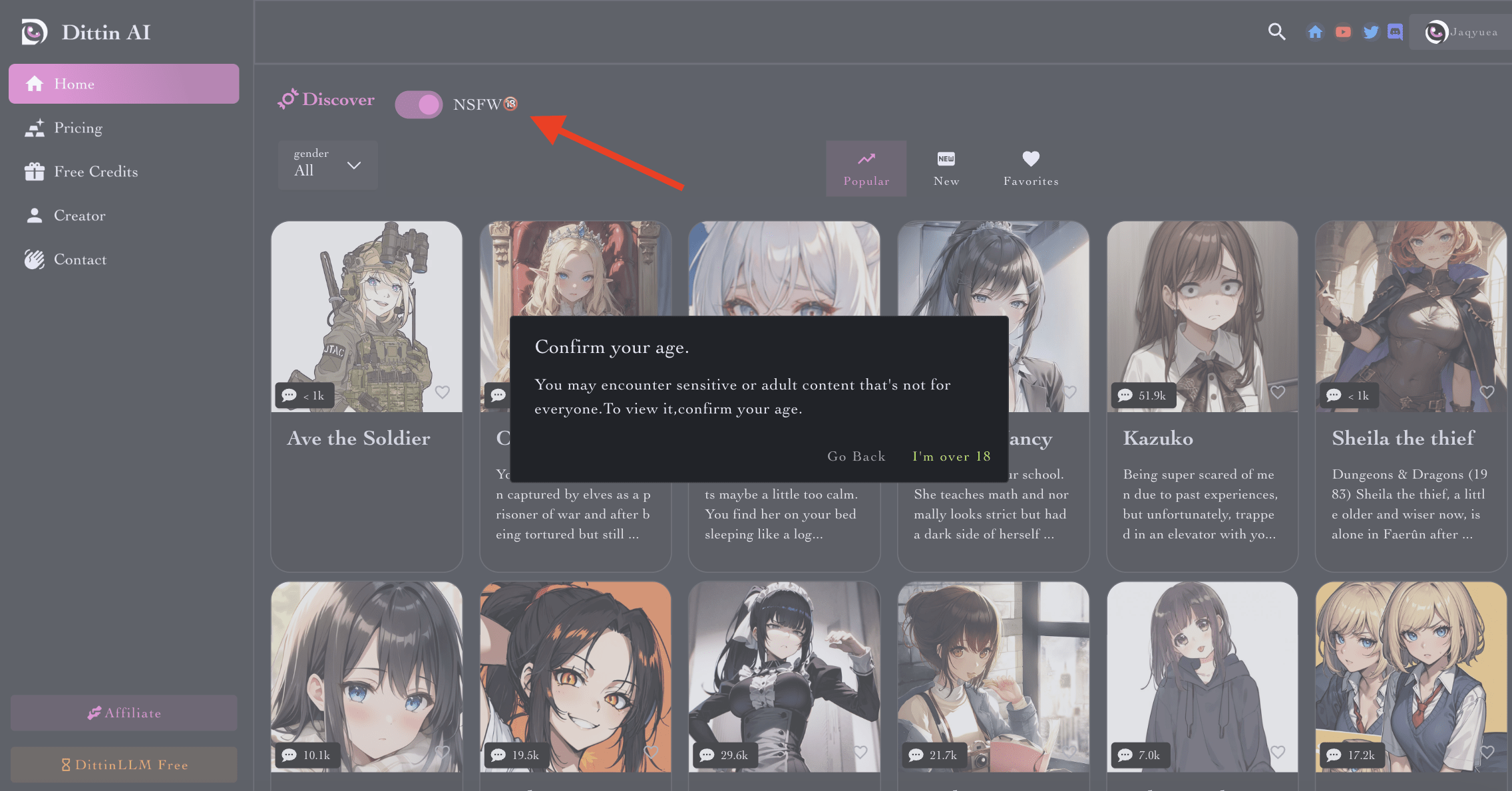6 Best AI Tools to Chat with Anime Characters 8 nsfw chatting using dittinai