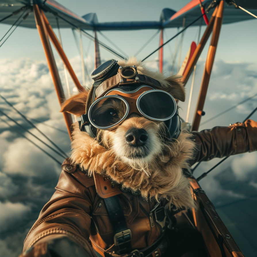 10 Best Midjourney Anthropomorphic Prompts 7 Anthropomorphic dog pilot