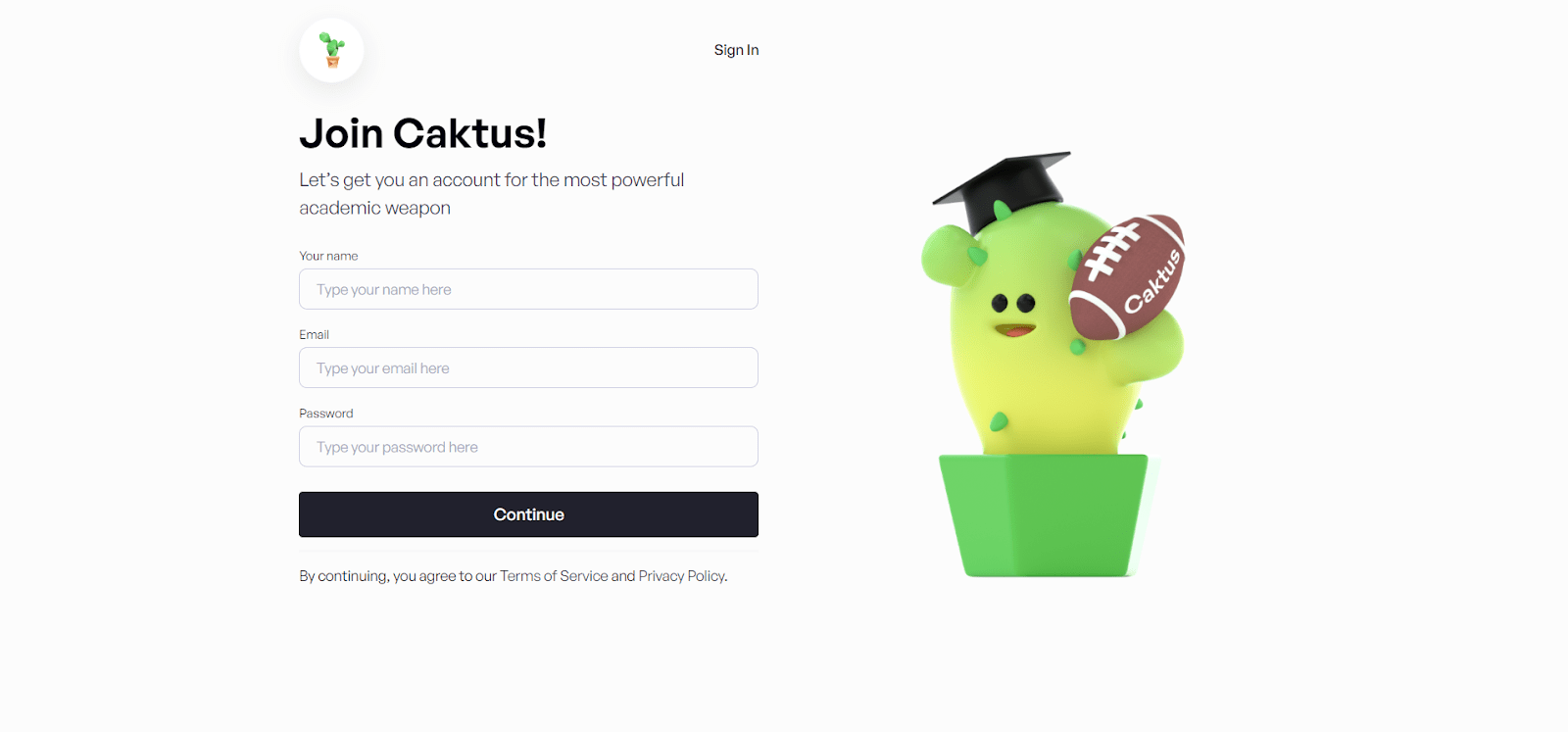 What is Caktus AI Writer (Tutorial + Review) 12 Agree to the terms of service and privacy policy